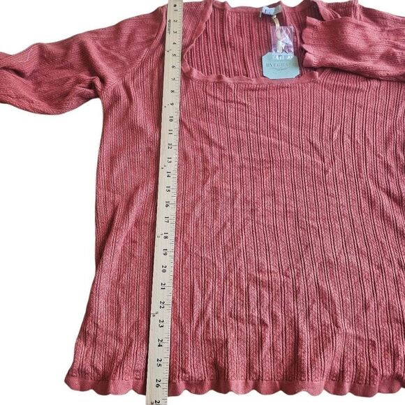 Ryegrass womens Sz 3X burn brick knit pullover sweatshirt - Picture 5 of 7